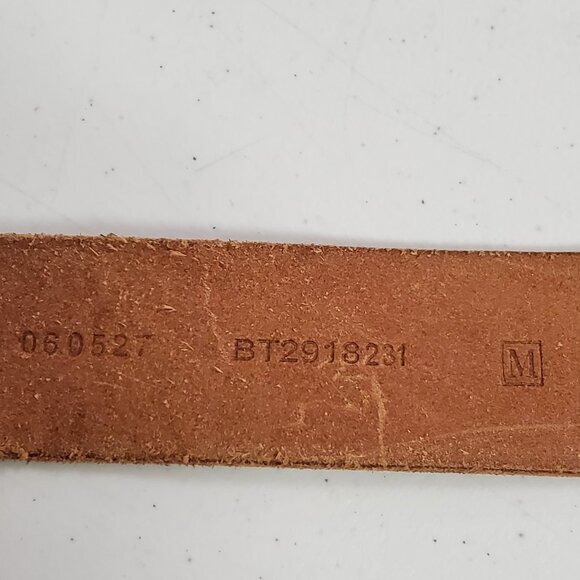 Fossil Women‎ Western Embossed Leather Statement Belt Size M Round Jeweled Brown - Picture 4 of 9